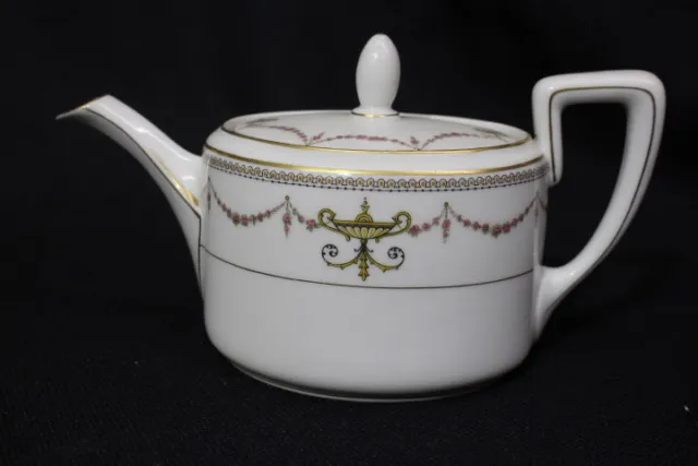 Vintage Rosenthal Selb Bavaria ISOLDE Shape Rose Swag Gold Trim Teapot w/Lid