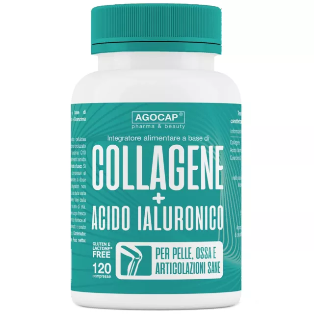 Collagene e Acido Ialuronico. Collagene idrolizzato, 120 compresse arricchite co