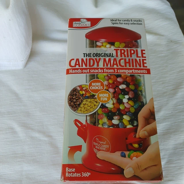 Triple Candy Machine Dispenser Machine 3 Compartments Gumball Gum Ball Snacks