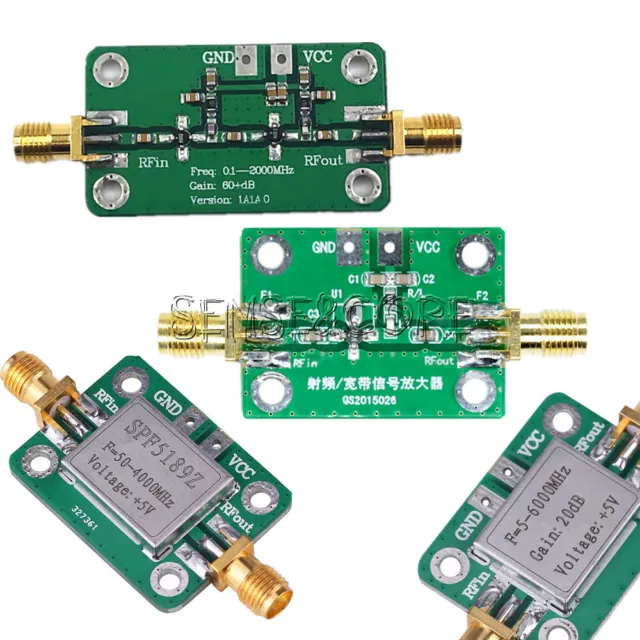 0.6-60dB RF Amplifier Module Signal Receiver Low Noise LNA Board Wide Broadband