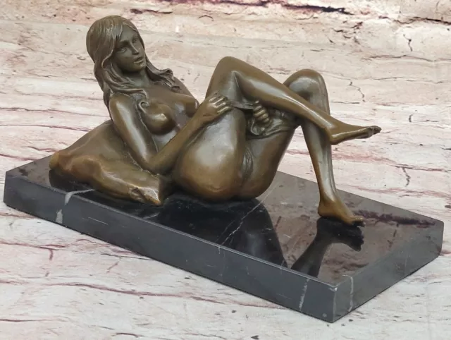 Unterzeichnet Erotik Hautfarben Mädchen Heißguss Bronze Kollektor Edition Figur