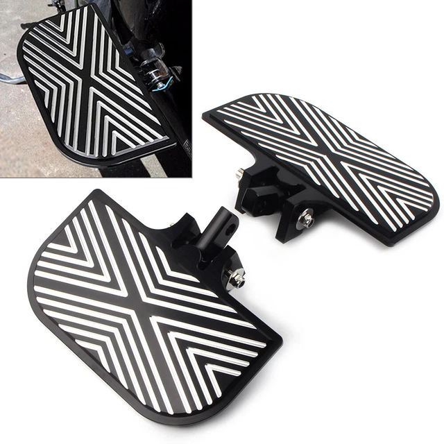 Montaggio Pavimenti Passeggeri Pedali Per Coppia Harley Sportster XL Dyna Nero