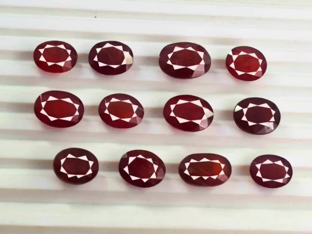 44.50 TCW Natural Red Mozambique Ruby Oval Cut Unheated Certified Gemstone Lot