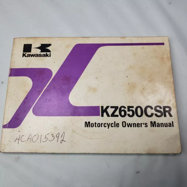 1982 Kawasaki KZ650 CSR Owner's Manual Book OEM ORIGINAL 99920-1148-01