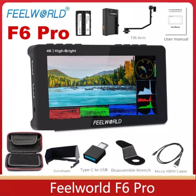 Feelworld F6 Pro 5,5" 1600nits Full HD On-Camera Monitor 4K HDMI 3D LUT für DSLR