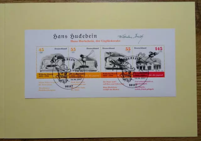 Bund Block Nr. 71 gestempelt auf Ministerkarte BRD 2007 ESST Berlin von d. Leyen 3