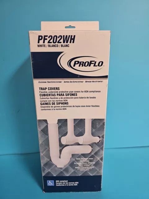 ProFlo 3 Piece Lavatory Trap & Covers White PF202WH ADA Compliant USA Two Step