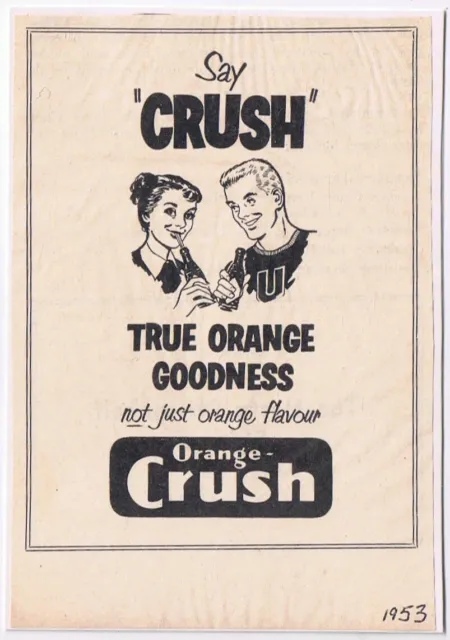 Vintage Print Ad 1953 Orange Crush  5 1/2" x 3 3/4