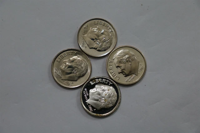 Usa Dime's 2002 All Different All Types With Silver & Proof B32 Cm2-10