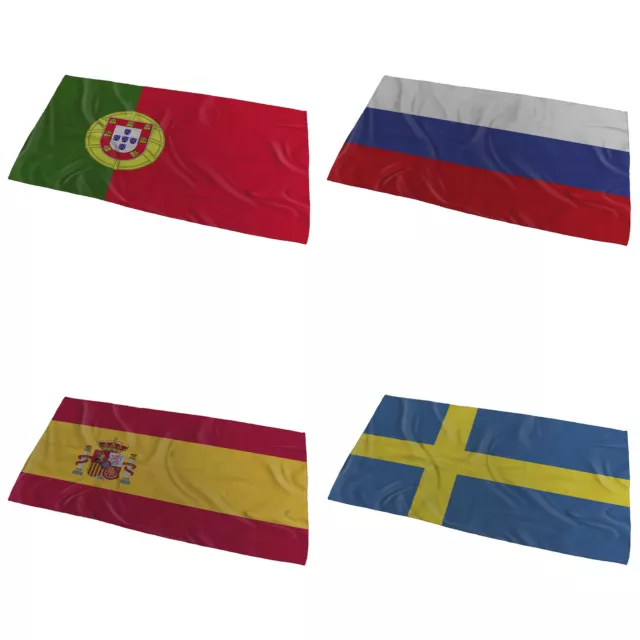 Toalla de baño de diseño ondulado World Flags (variación 5) - pequeña