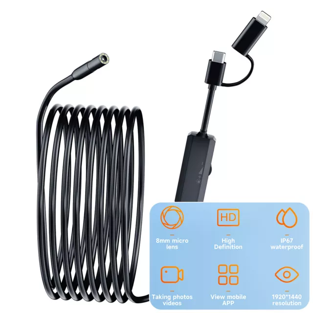 2/5/10M 8LED Borescope Waterproof Endoscope Snake Inspection Camera for Android 2