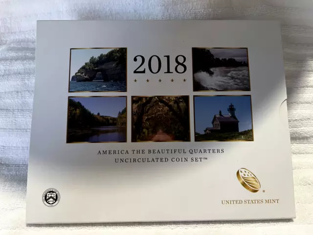 2018 US Mint America The Beautiful Quarter Uncirculated Coin Set OGB