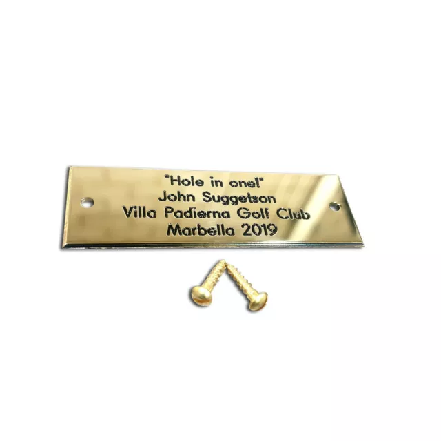 Small rectangular name plaque Solid Brass  or Aluminium  Engraved 5 sizes