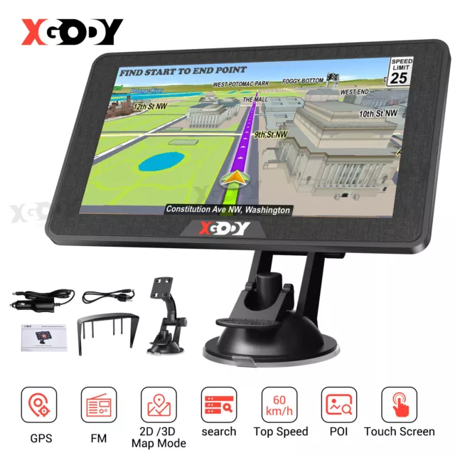 XGODY 7'' Car & Truck GPS Navigator Navigation 8GB AU Free Lifetime Map Updates