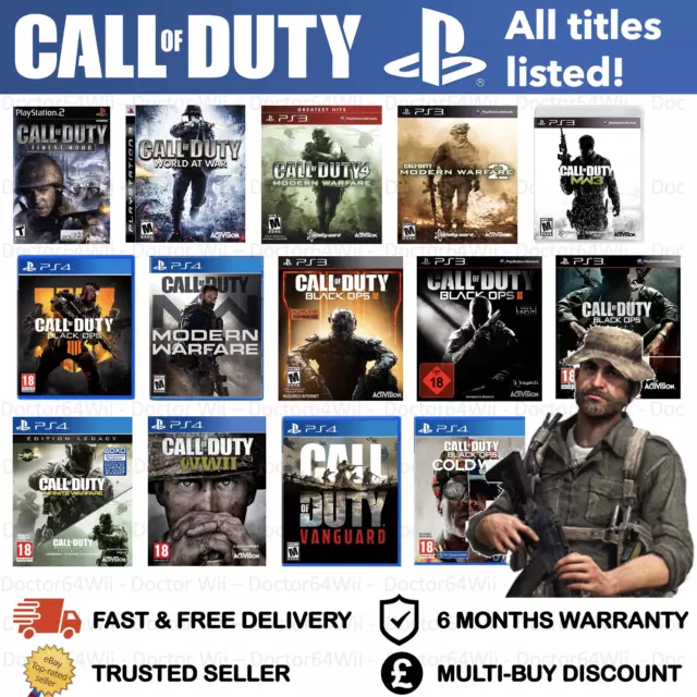 Call Of Duty Bundle - All Titles Listed - Playstation 2 Ps3 Ps4 - Fast Postage