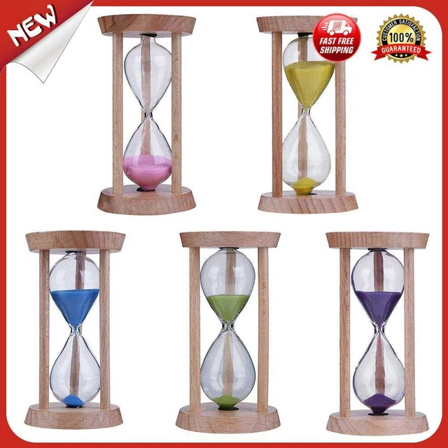 es Reloj de arena de madera, reloj de arena de 3 minutos, reloj de arena, cepill