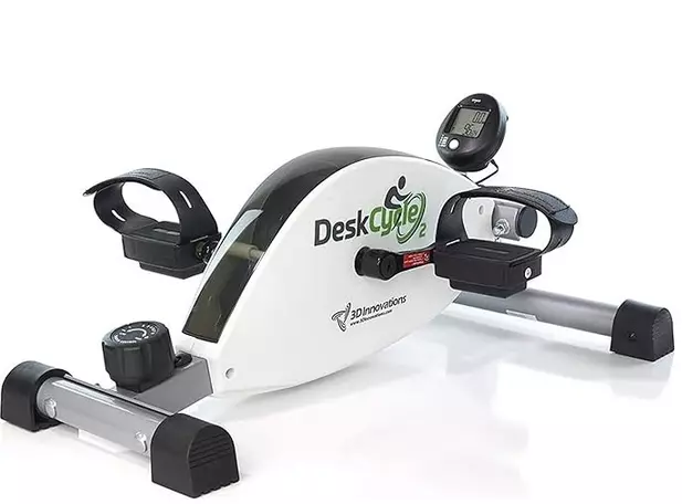 DeskCycle 2 - Under Desk Bike Pedal Exerciser Stationary Bike - White - Open Box