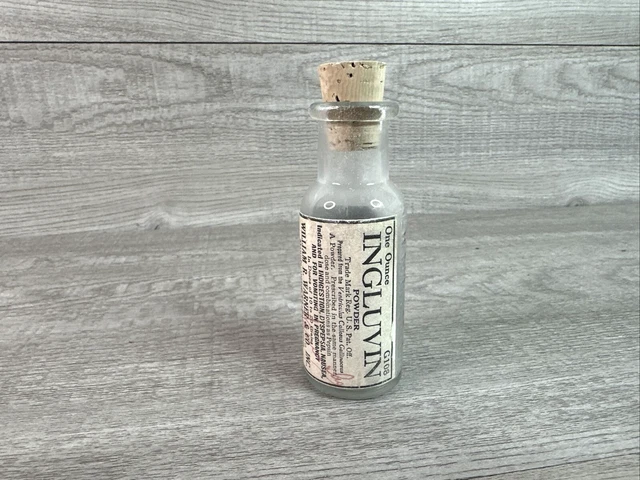Vintage Ingluvin 5 grain Tablet Bottle G110 William Warner & Co w/Paper Label