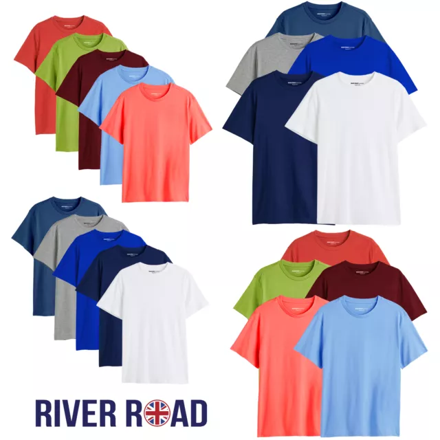 Mens Multipack T Shirts 3 & 5 Pack Cotton Plain Short Sleeve Round Crew Neck Tee