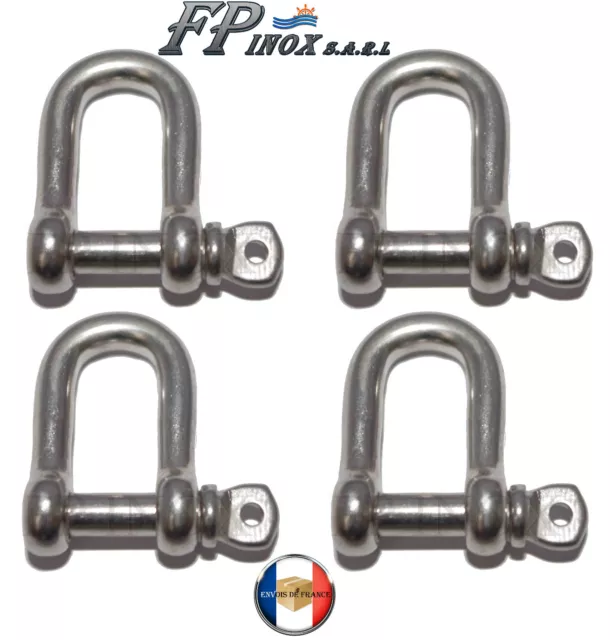 Manille droite 5mm libre ( Lot 4 Pièces ) inox 316