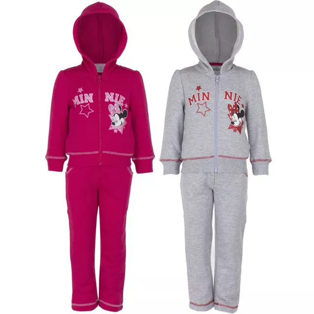 Nuovo Jogging Set Tempo Libero Ragazza Minnie Mouse Rosa Grigio 98 104 116 128 #