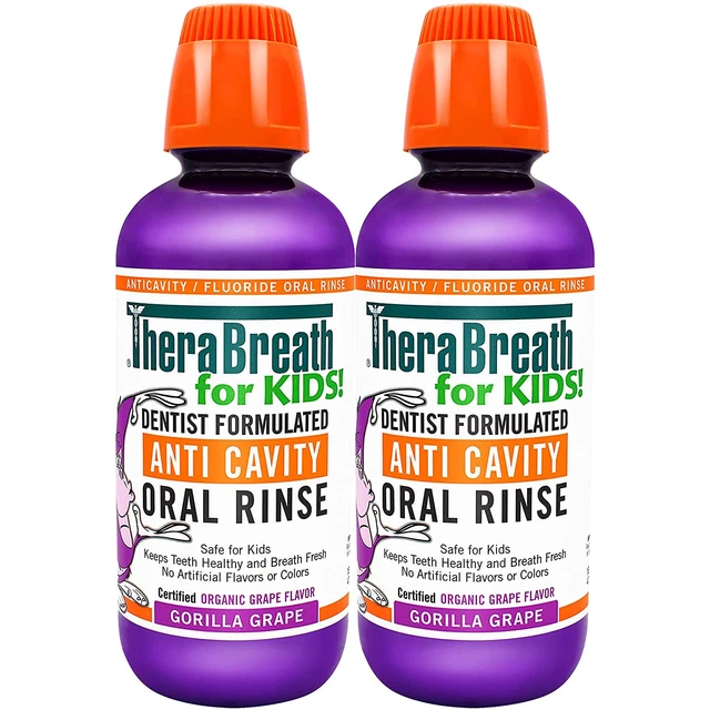 Therabreath for Kids Dentist Formulated Anti-Cavity Oral Rinse, Organic Gorilla