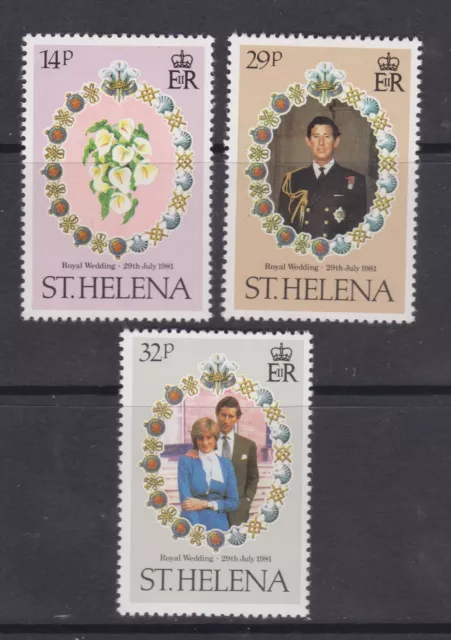 1981 Royal Wedding Charles & Diana MNH Stamp Set St Helena SG 378-380