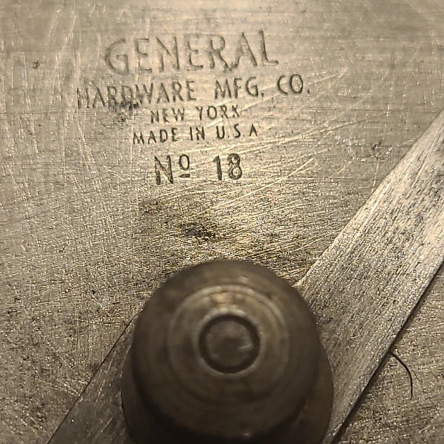 VINTAGE PROTRACTOR, NO 18 General Hardware Mfg. Co., New York, USA MADE