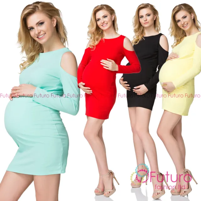 Casual Maternity Cut Out Sleeves Dress Fashionable Pregnancy Tunic FK1509