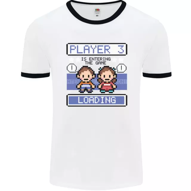 Baby Pregnancy Expecting Dad Mum to Be Mens Ringer T-Shirt
