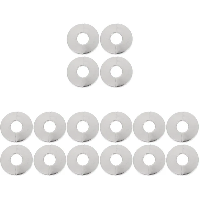 16 Pcs Water Pipe Plate Round Hole Pipe Cover Plumbing Cover Plates Eye Plate