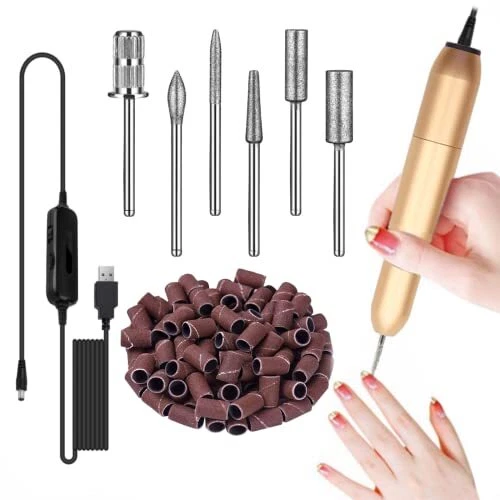 Kit de taladro de uñas eléctrico portátil lima de uñas eléctrica para uñas de gel acrílico M...