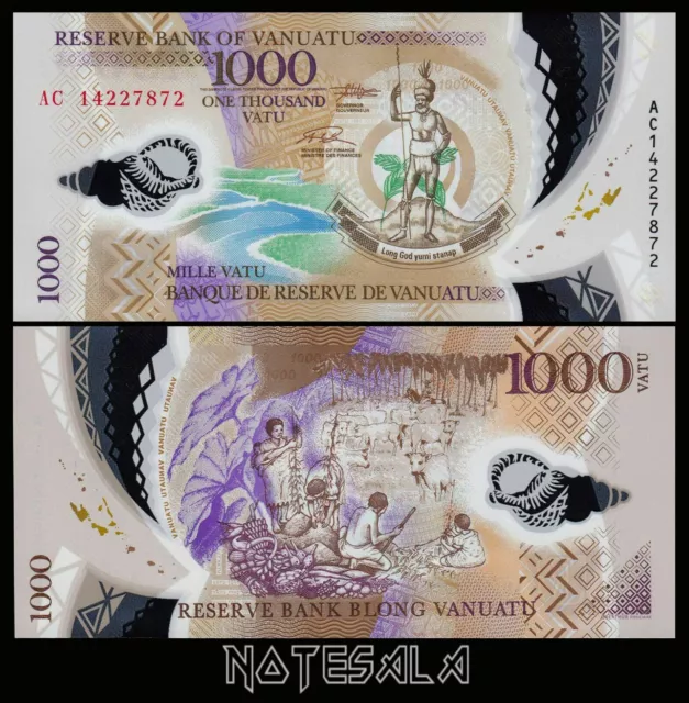 VANUATU 1000 VATU 2014 Pick-13 POLYMER NEW-UNC