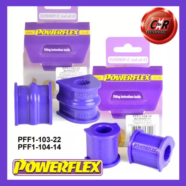 Powerflex 22mm Frt Arb Bush Kit pour Alfa Romeo Alfasud,Alfasud Sprint 1971-1989