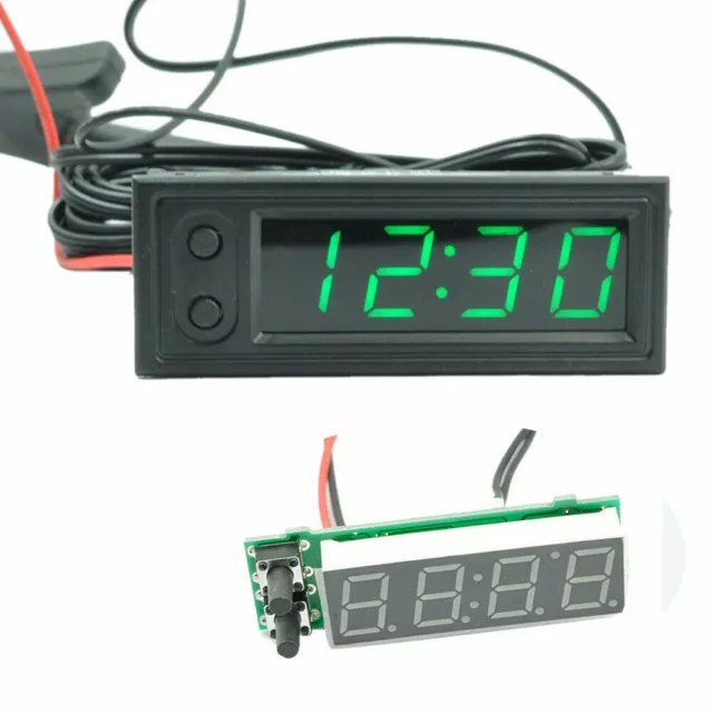 Auto KFZ 3in1 Digital Uhr Clock LCD Innen Thermometer Voltmeter Multifunktion