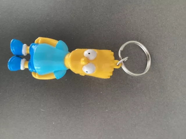 Vintage 1990 The Simpsons Bart Simpson PVC Key Chain Key Ring Matt Groening 3