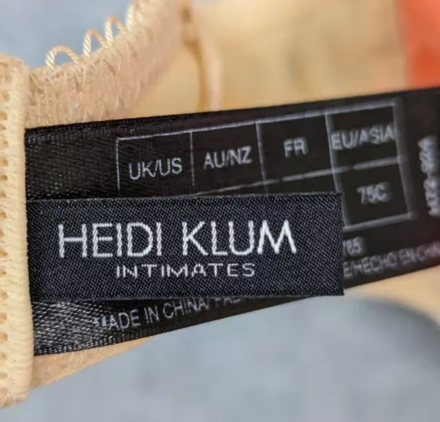 Heidi Klum Intimates Lace Bra Womens 12C Beige Adjustable Lightly Padded 2