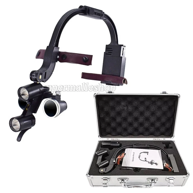2.5X 3.5X Dental LED Light Head Lamp Magnification Binocular Loupes 5W Surgical