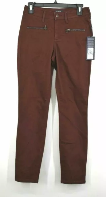 NYDJ Womens Zip Fly Stretch Faux Zip Detail Skinny Leg Chinos Pants $124 00