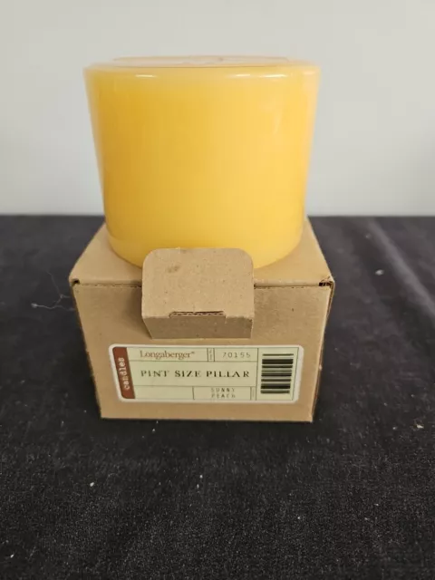 Longaberger Sunny Peach - Pint Size Pillar Candle - NEW in Box!