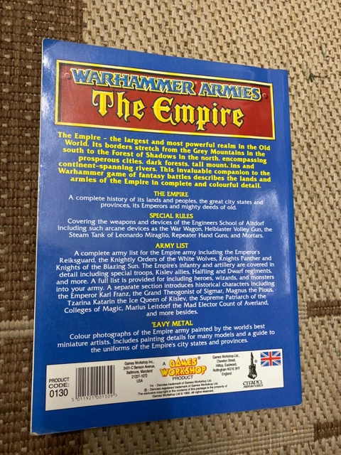 WFB Warhammer Army Book The Empire Games Workshop 4th Edition Rulebook 2