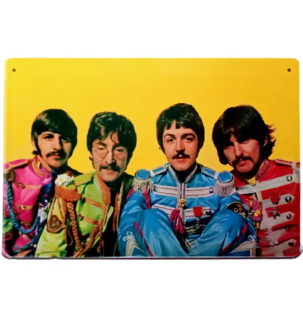 The Beatles Sgt. Pepper Vintage Metal Sign 60s Rock & Roll Music Tin Sign 12x8