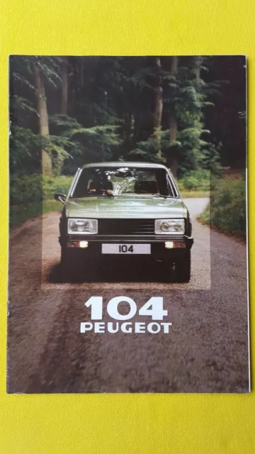 Peugeot 104 GL GR SR S 1.0 1.1 1.2 1.3 car brochure sales catalogue 1980 MINT