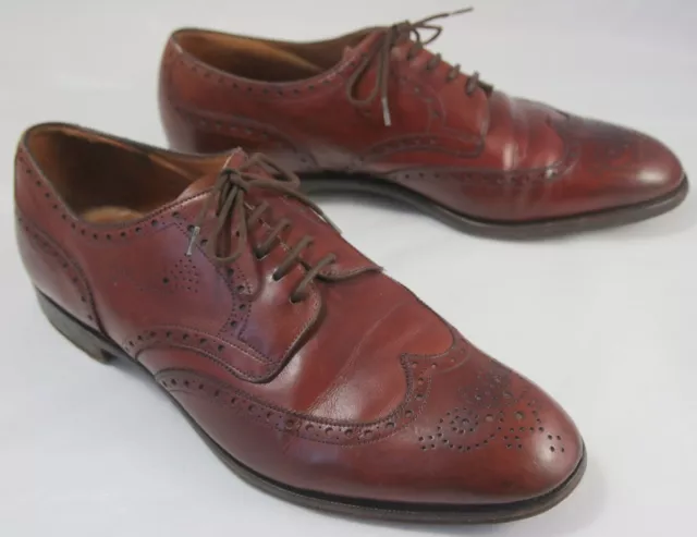Vintage Edward Green 5 Cravatte Brogues Rosso/Marrone Cardo 8,5 202 Come Sandringham