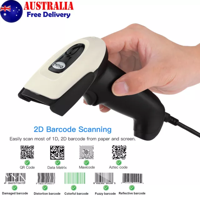 Eyoyo Wireless 2D Barcode Scanner Adjustable Stand Bluetooth 1D QR Code Reader