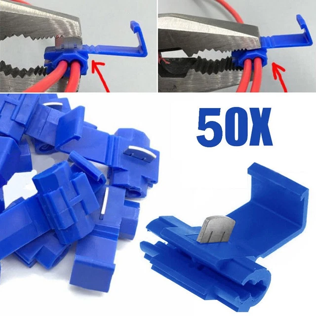50 pièces bornes d'épissage de fil électrique bleu essentielles pour projets