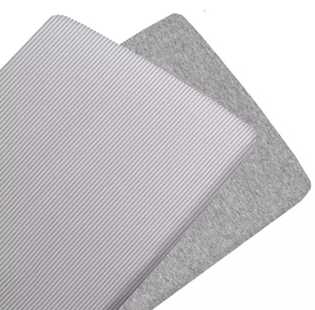 Living Textiles Jersey Bassinet Fitted Sheet 2 Pack (Grey Stripe/Melange) - 40x8