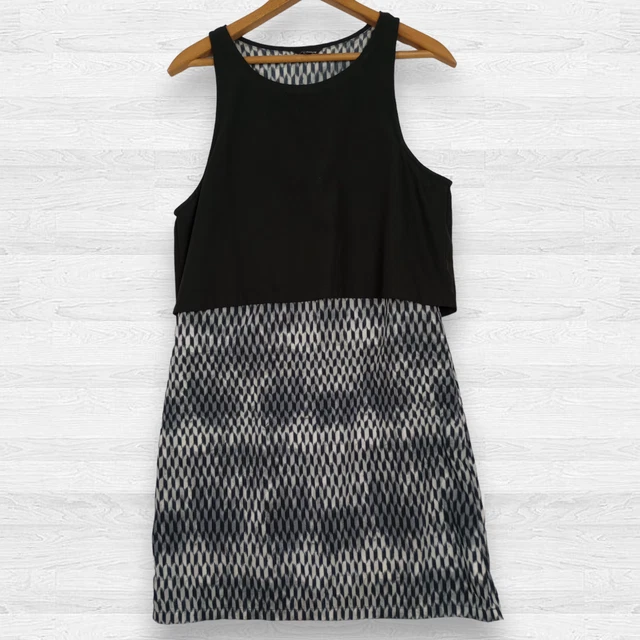 Hurley Women's Bridgette Geometric Black White Tank Top Dress Size M
