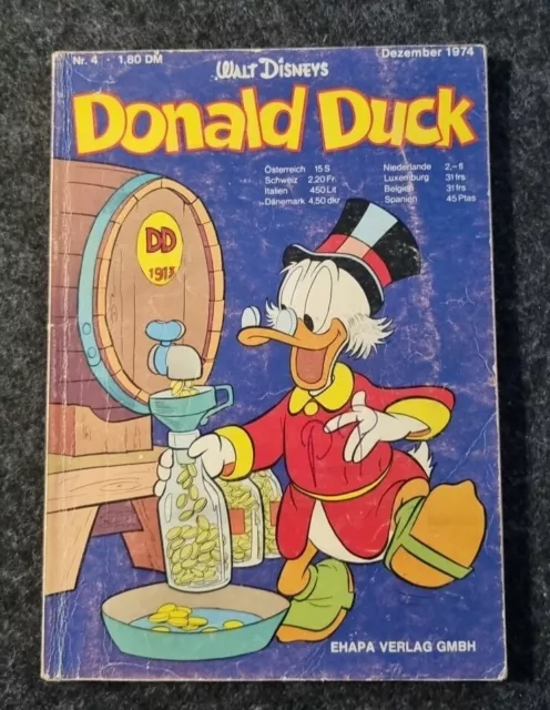 Walt Disneys Donald Duck Taschenbuch Nr.4 von 1974 Sehr Selten