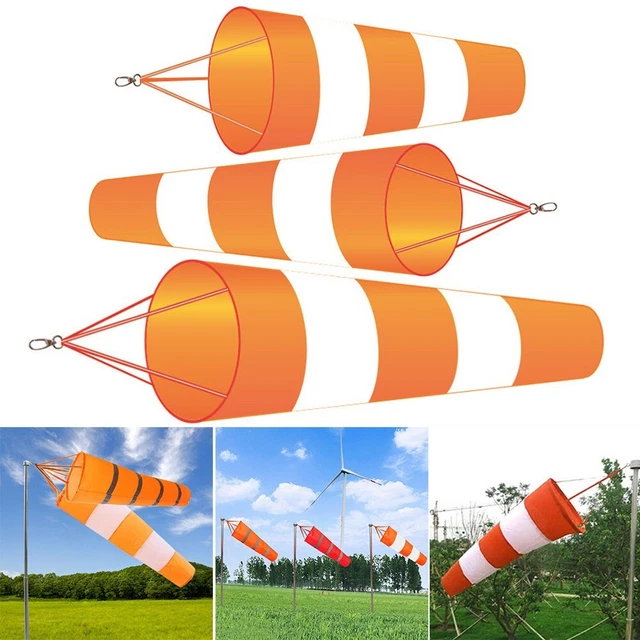 Manche à Air 150cm Orange - Chaussette Vent Aéroport/Jardin - Tissu Résistant Pluie/Soleil